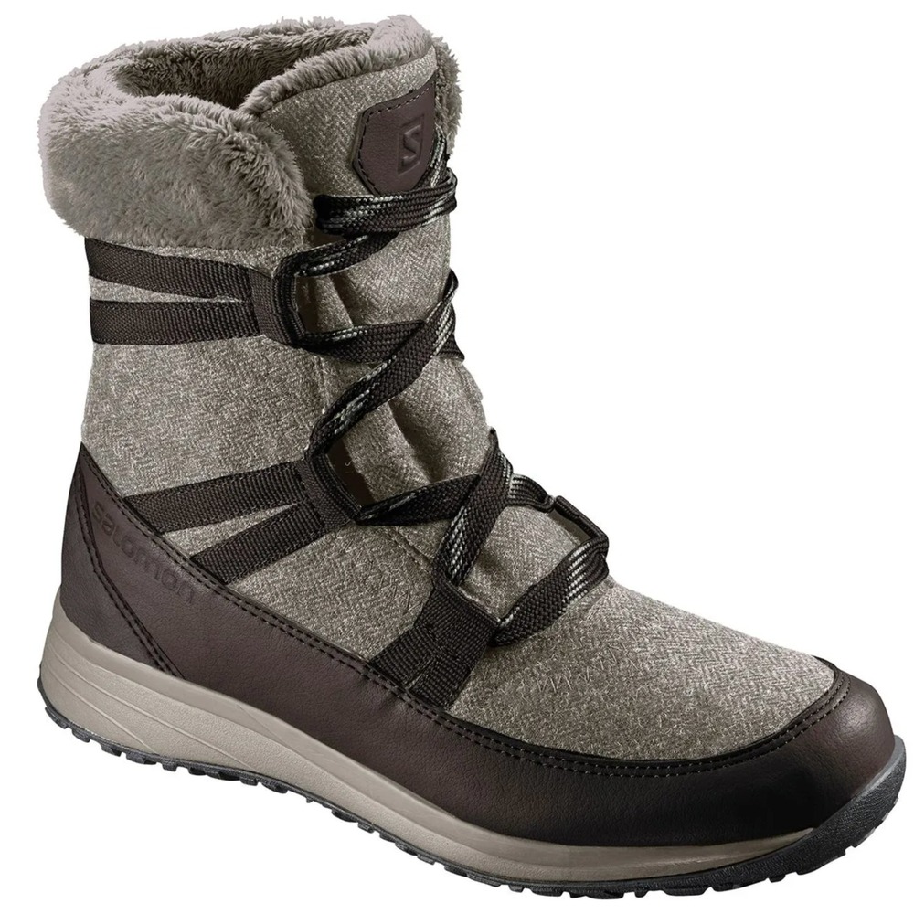 Salomon Heika CS Waterproof Insulated Winter Boot Brown Women 10 UK8.5 EU 43 2/3